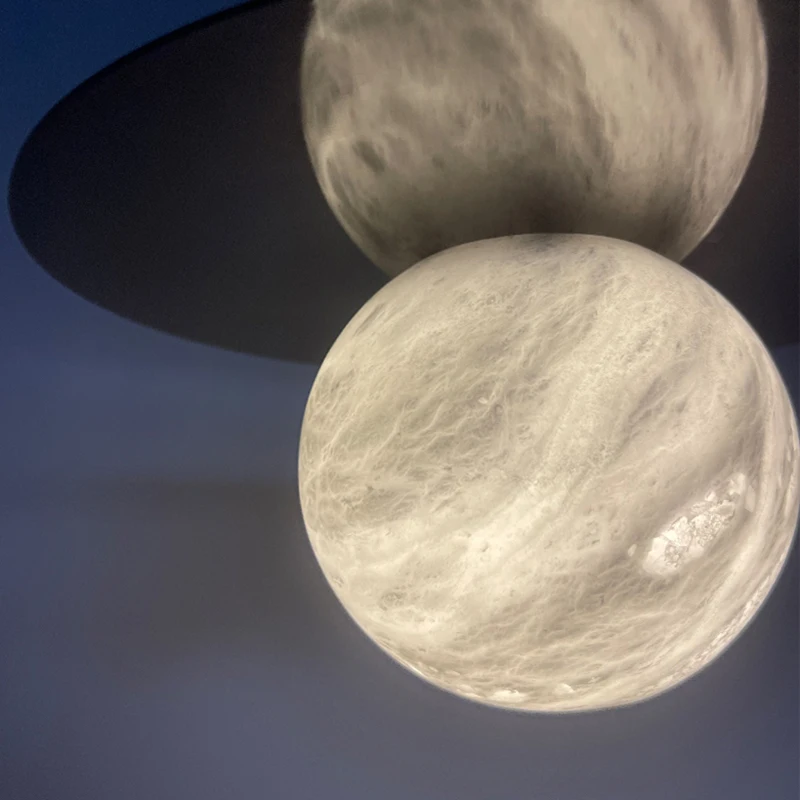 Natural Marble Pendant Light Dining Room Bar Counter Round Ball Light Nordic Study Bedroom Bedside Cabinet Ceiling Pendant Lamp - Image 6