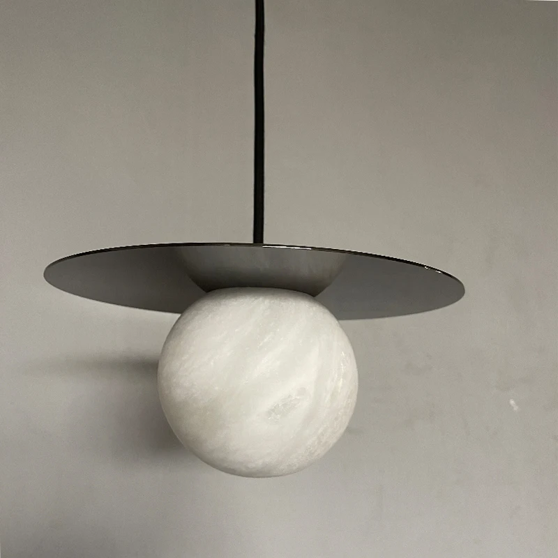 Natural Marble Pendant Light Dining Room Bar Counter Round Ball Light Nordic Study Bedroom Bedside Cabinet Ceiling Pendant Lamp - Image 5